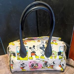 Disney Mickey Mouse Comic Print Satchel - Black and Yellow